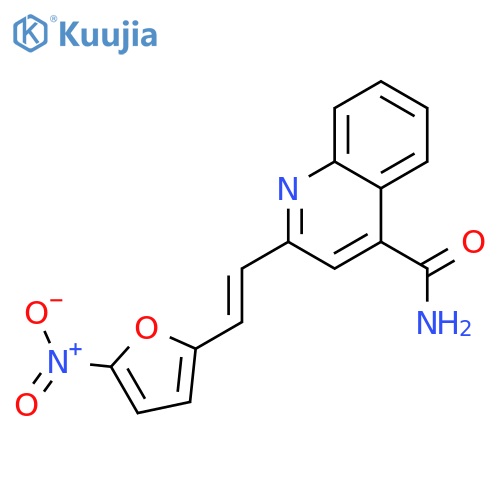 2-[(E)-2-(5-nitrofuran-2-yl)ethenyl]quinoline-4-carboxamide structure