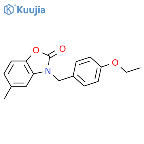 3-(4-ethoxyphenyl)methyl-5-methyl-2,3-dihydro-1,3-benzoxazol-2-one structure