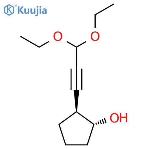 Cyclopentanol, 2-(3,3-diethoxy-1-propynyl)-, (1R,2S)-rel- structure