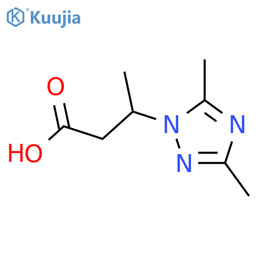 3-(3,5-Dimethyl-1H-1,2,4-triazol-1-yl)butanoic acid structure