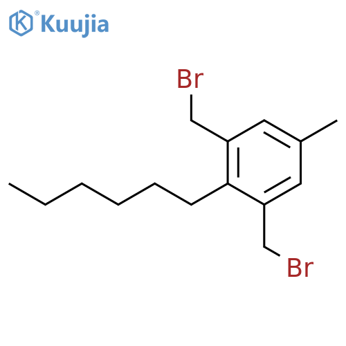 BENZENE, 1,3-BIS(BROMOMETHYL)-2-HEXYL-5-METHYL- structure
