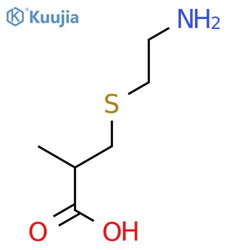 3-(2-aminoethyl)sulfanyl-2-methylpropanoic acid structure