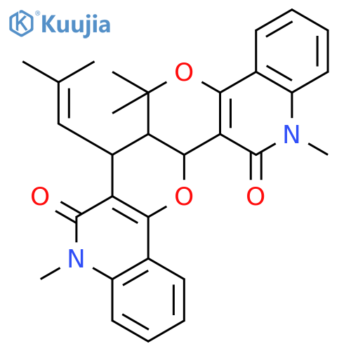 (6aS,7S,14aR)-6,6,9,16-tetramethyl-7-(2-methylprop-1-en-1-yl)-6,6a,7,9,14a,16-hexahydro-8H,15H-quino[3'',4'':5',6']pyrano[2',3':4,5]pyrano[3,2-c]quinoline-8,15-dione structure