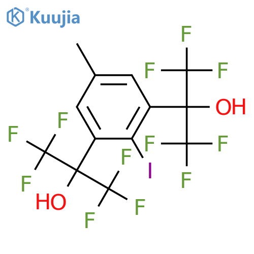 (1,1,1,3,3,3-hexafluoro-2-[3-(1,1,1,3,3,3-hexafluoro-2-hydroxy-propan-2 -yl)-2-iodo-5-methyl-phenyl]propan-2-ol ) structure