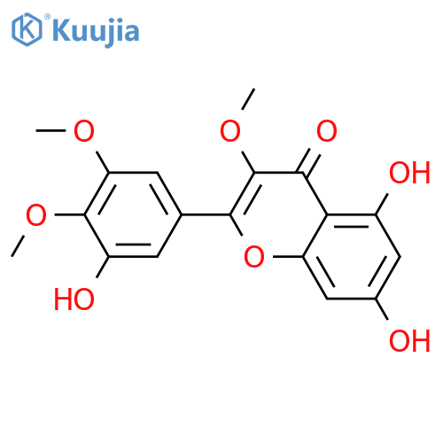 4H-1-Benzopyran-4-one,5,7-dihydroxy-2-(3-hydroxy-4,5-dimethoxyphenyl)-3-methoxy- structure