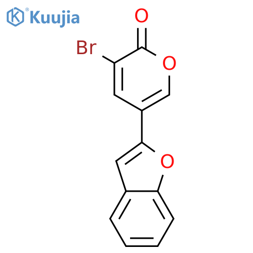 2H-Pyran-2-one, 5-(2-benzofuranyl)-3-bromo- structure