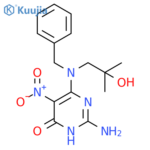 4(3H)-Pyrimidinone, 2-amino-6-[(2-hydroxy-2-methylpropyl)(phenylmethyl)amino]-5-nitro- structure