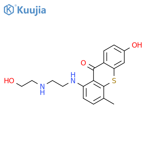 6-hydroxy-1-({2-[(2-hydroxyethyl)amino]ethyl}amino)-4-methyl-9H-thioxanthen-9-one structure