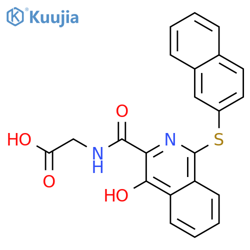 GLYCINE, N-[[4-HYDROXY-1-(2-NAPHTHALENYLTHIO)-3-ISOQUINOLINYL]CARBONYL]- structure