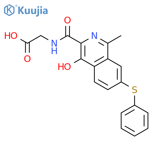 Glycine, N-[[4-hydroxy-1-methyl-7-(phenylthio)-3-isoquinolinyl]carbonyl]- structure