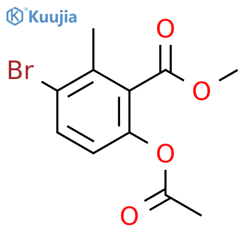 Benzoic acid, 6-(acetyloxy)-3-bromo-2-methyl-, methyl ester structure