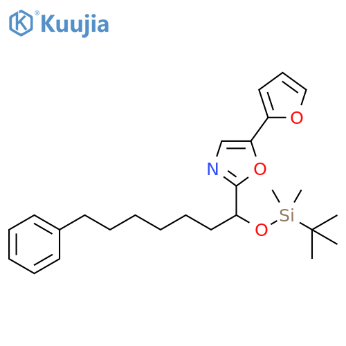 Oxazole,2-[1-[[(1,1-dimethylethyl)dimethylsilyl]oxy]-7-phenylheptyl]-5-(2-furanyl)- structure