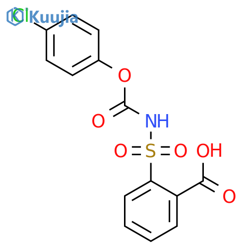 Benzoic acid, 2-[[[(4-chlorophenoxy)carbonyl]amino]sulfonyl]- structure