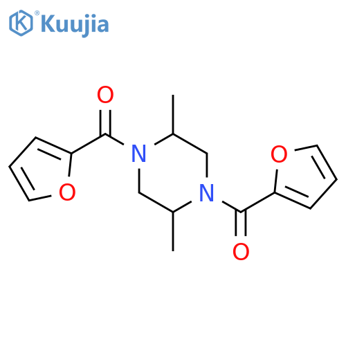 (2,5-dimethylpiperazine-1,4-diyl)bis(furan-2-ylmethanone) structure