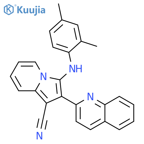 1-Indolizinecarbonitrile, 3-[(2,4-dimethylphenyl)amino]-2-(2-quinolinyl)- structure