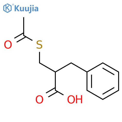 (rs)-2-acetylsulfanylmethyl-3-phenyl-propionic acid structure