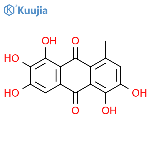 1,2,3,5,6-Pentahydroxy-8-methylanthraquinone structure