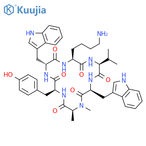 Cyclo(N-methyl-L-alanyl-L-tyrosyl-D-tryptophyl-L-lysyl-L-valyl-L-tryptophyl) structure