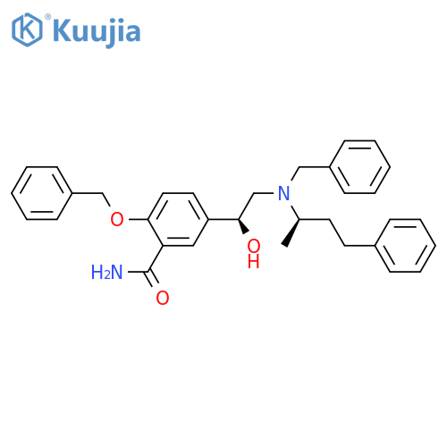 S-(R*,S*)-5-1-Hydroxy-2-(1-methyl-3-phenylpropyl)(phenylmethyl)aminoethyl-2-(phenylmethoxy)benzamide structure