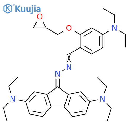 Benzaldehyde, 4-(diethylamino)-2-(2-oxiranylmethoxy)-, 2-[2,7-bis(diethylamino)-9H-fluoren-9-ylidene]hydrazone structure