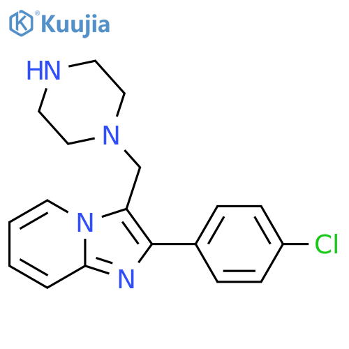 2-(4-Chlorophenyl)-3-(piperazin-1-ylmethyl)imidazo[1,2-a]pyridine structure