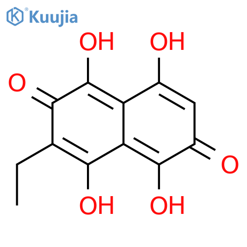 1,4,5,8-tetrahydroxy-3-ethylnaphthalene-2,6-dione structure