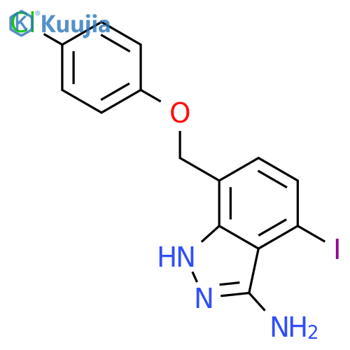 1H-INDAZOL-3-AMINE, 7-[(4-CHLOROPHENOXY)METHYL]-4-IODO- structure