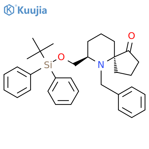 6-Azaspiro[4.5]decan-1-one,7-[[[(1,1-dimethylethyl)diphenylsilyl]oxy]methyl]-6-(phenylmethyl)-,(5R,7R)- structure