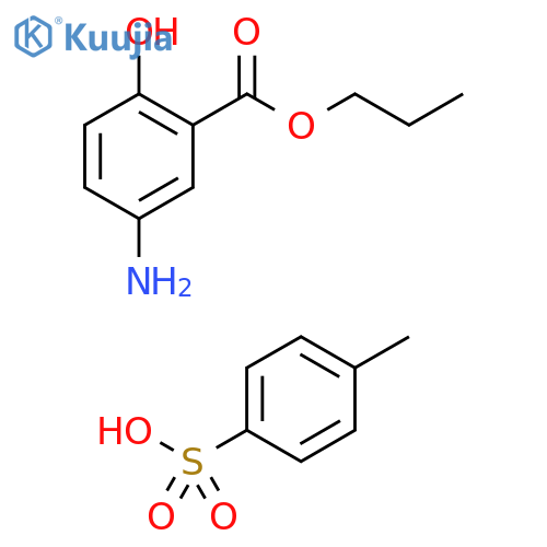 Benzoic acid, 5-amino-2-hydroxy-, propyl ester, 4-methylbenzenesulfonate (1:1) structure