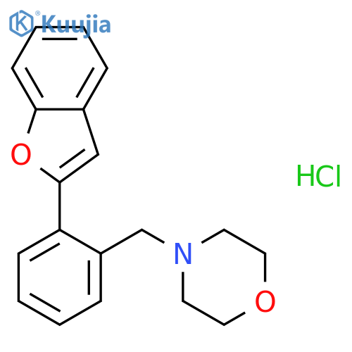 MORPHOLINE, 4-(2-BENZOFURANYLPHENYLMETHYL)-, HYDROCHLORIDE structure