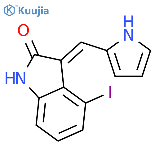 2H-Indol-2-one, 1,3-dihydro-4-iodo-3-(1H-pyrrol-2-ylmethylene)- structure