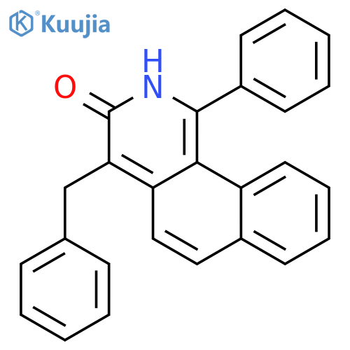 Benz[h]isoquinolin-3(2H)-one, 1-phenyl-4-(phenylmethyl)- structure