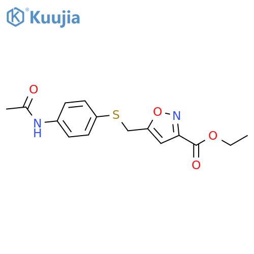 3-Isoxazolecarboxylic acid, 5-[[[4-(acetylamino)phenyl]thio]methyl]-,ethyl ester structure