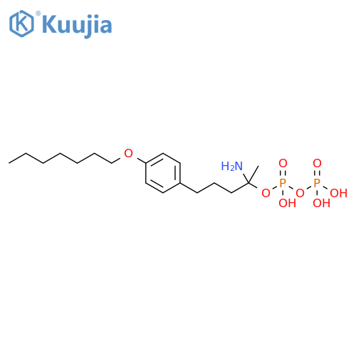 Diphosphoric acid,mono[1-amino-4-[4-(heptyloxy)phenyl]-1-methylbutyl] ester structure