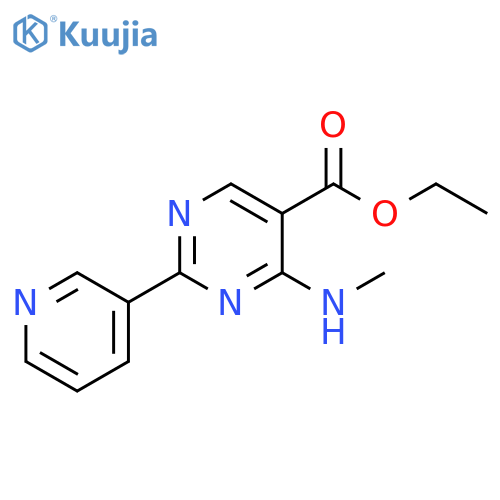 5-Pyrimidinecarboxylic acid, 4-(methylamino)-2-(3-pyridinyl)-, ethyl ester structure