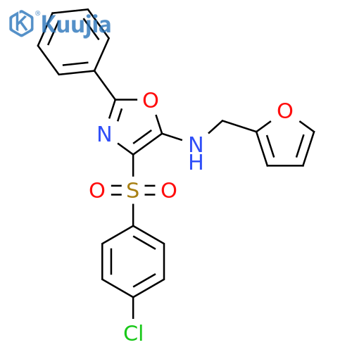 4-(4-chlorobenzenesulfonyl)-N-(furan-2-yl)methyl-2-phenyl-1,3-oxazol-5-amine structure