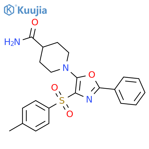 1-4-(4-methylbenzenesulfonyl)-2-phenyl-1,3-oxazol-5-ylpiperidine-4-carboxamide structure