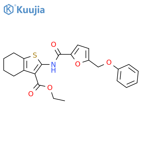 ethyl 2-5-(phenoxymethyl)furan-2-amido-4,5,6,7-tetrahydro-1-benzothiophene-3-carboxylate structure