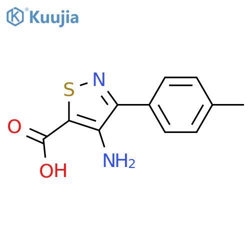 4-amino-3-(4-methylphenyl)-1,2-thiazole-5-carboxylic acid structure