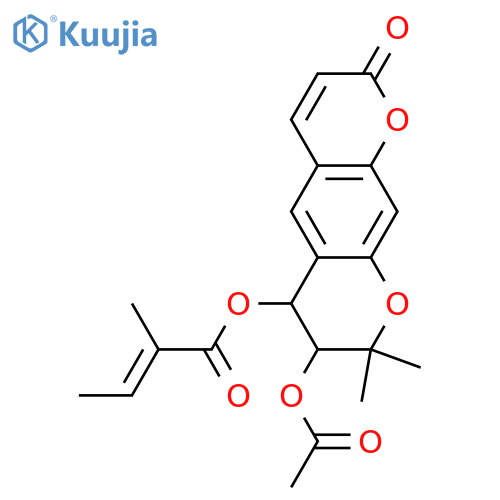 7,8-Dihydro-6,7-dihydroxy-8,8-dimethyl-2H,6H-benzo[1,2-b:5,4-b']dipyran-2-one; (3'S,4'R)-form, 4'-Angeloyl, 3'-Ac structure