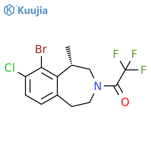 1H-3-Benzazepine,9-bromo-8-chloro-2,3,4,5-tetrahydro-1-methyl-3-(trifluoroacetyl)-, (1S)- structure