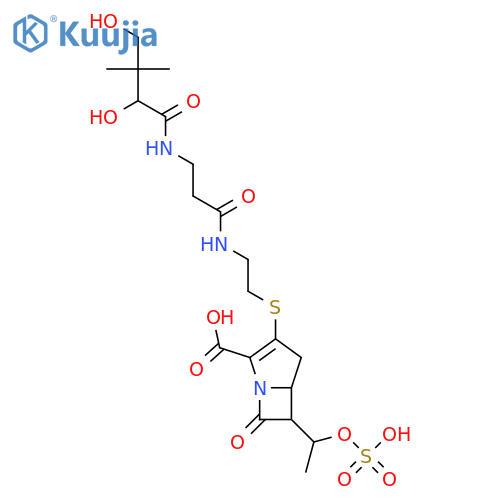 3-[2-[3-[(2,4-dihydroxy-3,3-dimethyl-butanoyl)amino]propanoylamino]eth ylsulfanyl]-7-oxo-6-(1-sulfooxyethyl)-1-azabicyclo[3.2.0]hept-2-ene-2- carboxylic acid structure