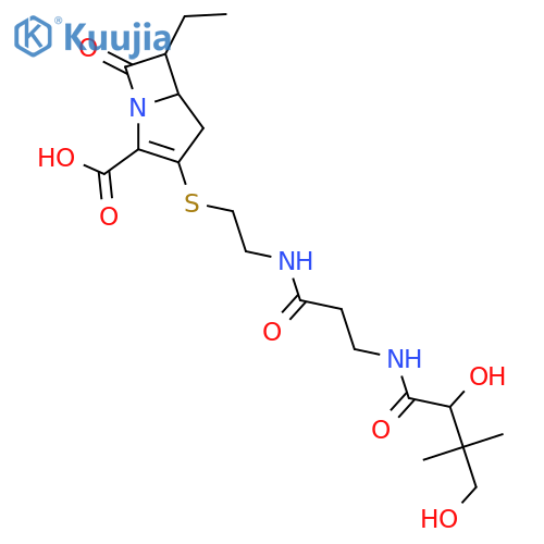 (5r,6r)-3-{[2-({n-[(2r)-2,4-dihydroxy-3,3-dimethylbutanoyl]-β-ala Nyl}amino)ethyl]sulfanyl}-6-ethyl-7-oxo-1-azabicyclo[3.2.0]hept-2 -ene-2-carboxylic Acid structure