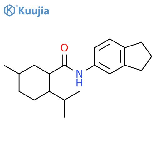 Cyclohexanecarboxamide, N-(2,3-dihydro-1H-inden-5-yl)-5-methyl-2-(1-methylethyl)- structure