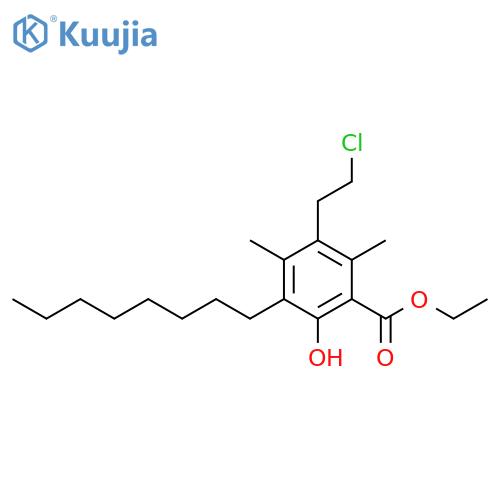 Benzoic acid, 3-(2-chloroethyl)-6-hydroxy-2,4-dimethyl-5-octyl-, ethylester structure