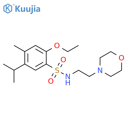 2-ethoxy-4-methyl-N-2-(morpholin-4-yl)ethyl-5-(propan-2-yl)benzene-1-sulfonamide structure