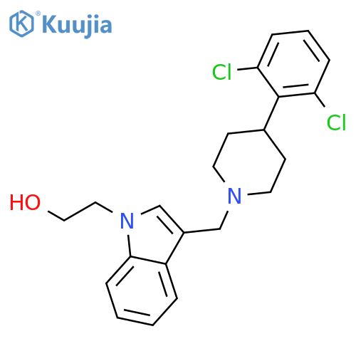 1H-Indole-1-ethanol, 3-[[4-(2,6-dichlorophenyl)-1-piperidinyl]methyl]- structure