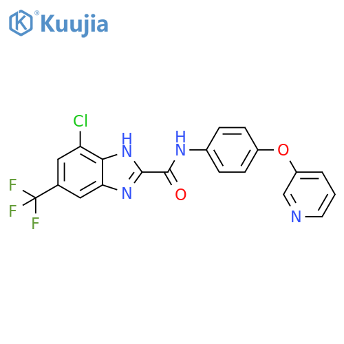 1H-Benzimidazole-2-carboxamide, 7-chloro-N-[4-(3-pyridinyloxy)phenyl]-5-(trifluoromethyl)- structure
