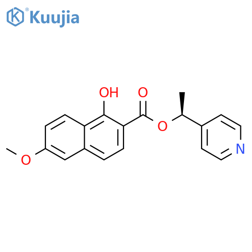2-Naphthalenecarboxylic acid, 1-hydroxy-6-methoxy-,(1S)-1-(4-pyridinyl)ethyl ester structure
