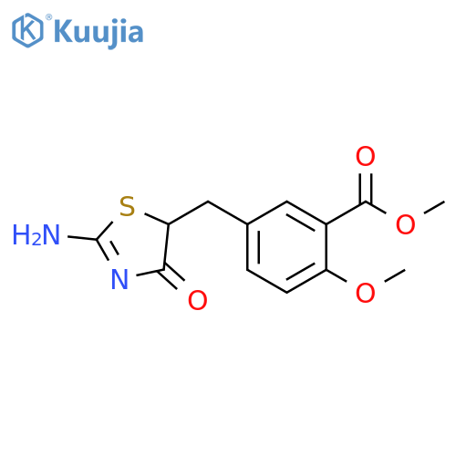 Benzoic acid,5-[(2-amino-4,5-dihydro-4-oxo-5-thiazolyl)methyl]-2-methoxy-, methylester structure